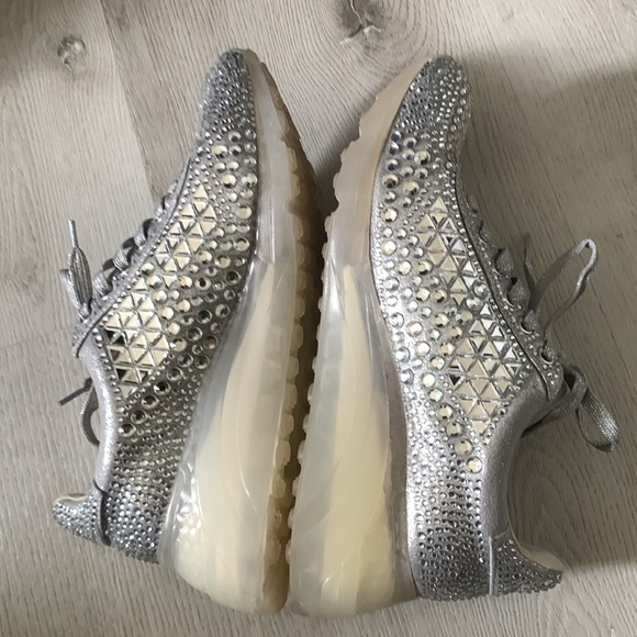 Steve Madden Carissa rhinestone sneaker shimmer sparkly lace up platform size 10 - Picture 10 of 14